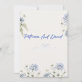 Blue Floral Wedding Invitation Template | Elegant 招待状 (裏面)