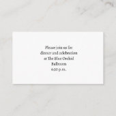 Blue Floral Wedding Reception Card エンクロージャーカード (裏面)