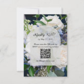 Blue Floral Wedding RSVP Card (正面)