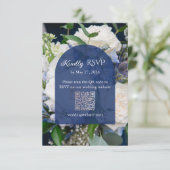 Blue Floral Wedding RSVP Card (スタンド正面)