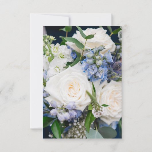 Blue Floral Wedding RSVP Card (裏面)