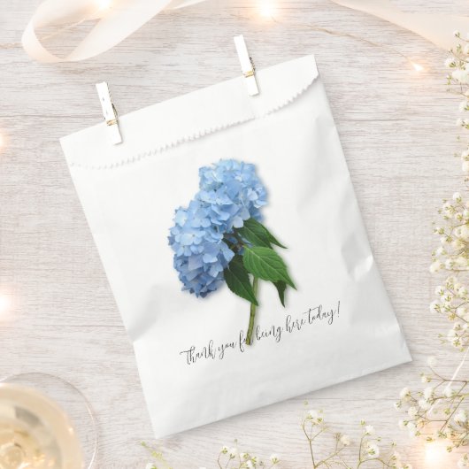 Blue Floral Wedding Thank You Message フェイバーバッグ (クリップ留めされた状態)