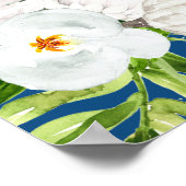 Blue Floral Welcome Wedding Sign Poster ポスター (角)