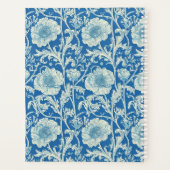 Blue Floral William Morris Elegant Monogram プランナー手帳 (裏面)