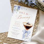 Blue Florals Coffee Bridal Shower 招待状