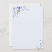 Blue Florals Coffee Bridal Shower 招待状 (裏面)