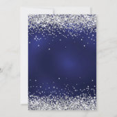 Blue florals silver 25th wedding anniversary 招待状 (裏面)