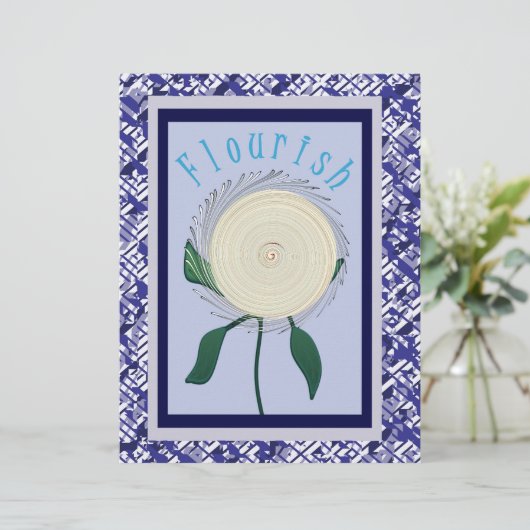 Blue Flourish Flower Scrapbook Paper 2-Sided Page (スタンド正面)