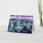 Blue Flower Blossoms Personalized Birthday カード (正面)