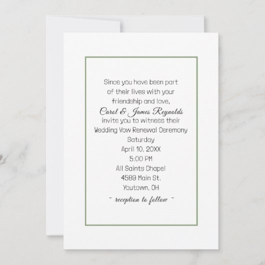 Blue Flower Bouquet Wedding Vow Renewal  招待状 (裏面)