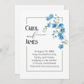 Blue Flower Bouquet Wedding Vow Renewal  招待状 (正面/裏面)