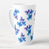 Blue flower coffee mug positive statement  カフェラテマグ (左アングル)