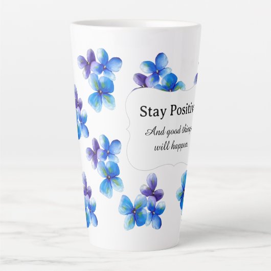 Blue flower coffee mug positive statement  カフェラテマグ (正面)