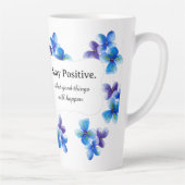 Blue flower coffee mug positive statement  カフェラテマグ (右)