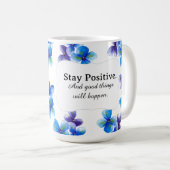Blue flower coffee mug positive statement  コーヒーマグカップ (正面右)