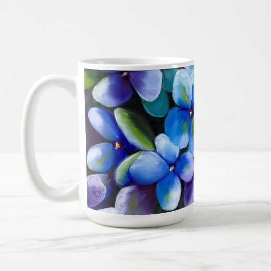 Blue flower coffee mug positive statement  コーヒーマグカップ (左)