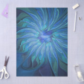 Blue Flower Fantasy Pattern, Abstract Fractal Art 薄葉紙 (クラフト)
