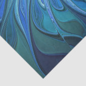 Blue Flower Fantasy Pattern, Abstract Fractal Art 薄葉紙 (詳細)