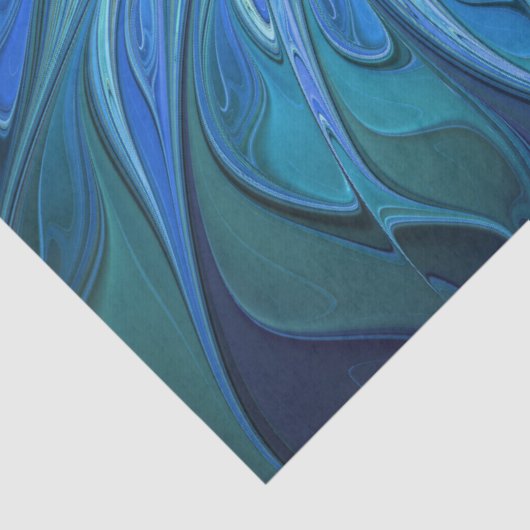 Blue Flower Fantasy Pattern, Abstract Fractal Art 薄葉紙 (詳細)