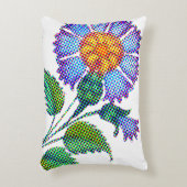 Blue Flower Halftone Fine Art アクセントクッション (正面(垂直))