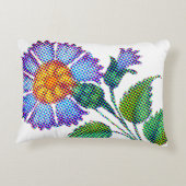 Blue Flower Halftone Fine Art アクセントクッション (裏面)
