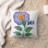 Blue Flower Halftone Fine Art クッション (ブランケット)