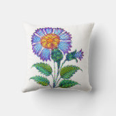 Blue Flower Halftone Fine Art クッション (裏面)