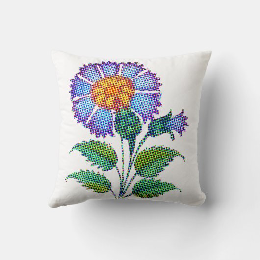 Blue Flower Halftone Fine Art クッション (裏面)