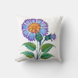 Blue Flower Halftone Fine Art クッション