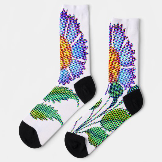 Blue Flower Halftone Fine Art ソックス (左)