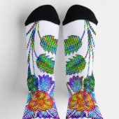 Blue Flower Halftone Fine Art ソックス (上部)