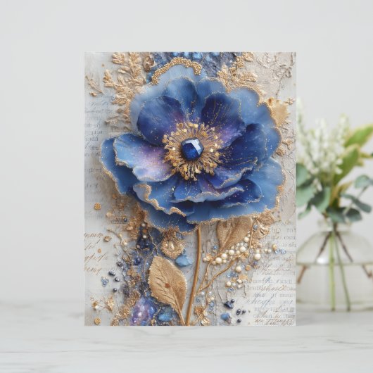 Blue Flower Junk Journal Scrapbook Paper (スタンド正面)