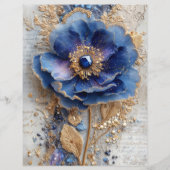 Blue Flower Junk Journal Scrapbook Paper (正面)