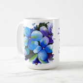 Blue flower Let your dream blossom mug コーヒーマグカップ (正面左)