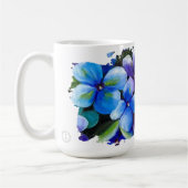 Blue flower Let your dream blossom mug コーヒーマグカップ (左)