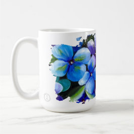 Blue flower Let your dream blossom mug コーヒーマグカップ