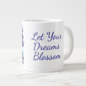 Blue flower Let your dream blossom mug ジャンボコーヒーマグカップ (正面右)