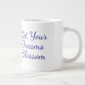 Blue flower Let your dream blossom mug ジャンボコーヒーマグカップ (右)