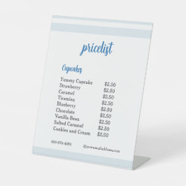  Blue Flower Mixer Cupcake Pricelist  台座サイン