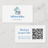  Blue Flower Mixer QR Code Leave us a review 名刺 (正面/裏面)