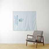 Blue Flower Mixer Small Bakery Logo Brand Banner タペストリー (インサイチュ(横))