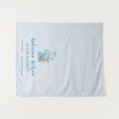 Blue Flower Mixer Small Bakery Logo Brand Banner タペストリー (正面(横))