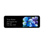 Blue Flower Painting Return Address Labels ラベル (正面)