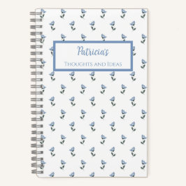 Blue Flower Personalized Journal Notebook ノートブック