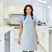 Blue Flower Plaid Pattern エプロン