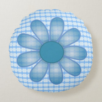 Blue Flower Screwball Graphics ラウンドクッション