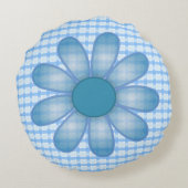Blue Flower Screwball Graphics ラウンドクッション (裏面)