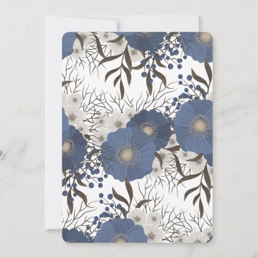 Blue Flower Wedding Invitation 招待状 (裏面)