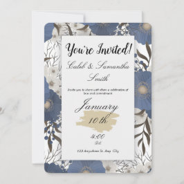 Blue Flower Wedding Invitation 招待状