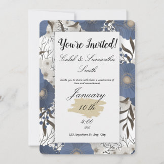 Blue Flower Wedding Invitation 招待状